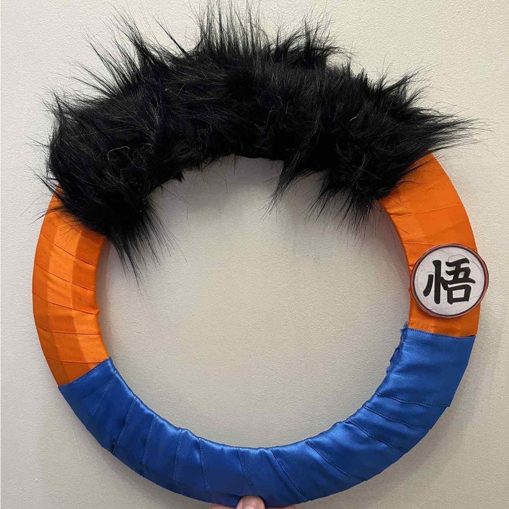 Anime-Inspired Goku Dragonballz Orange and Blue Themed Wreath